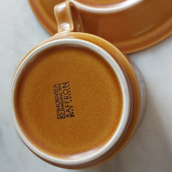 HORNSEA England "Saffron" pattern 1976 cup & saucer- 3 available - Picture 6 of 8